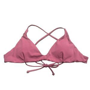 Andie The Elwood Bikini Top Mulberry Pink Swimwear Tie Neck Adjustable Large NWT